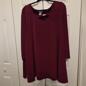 Catherines Deep Red Long Sleeve Top